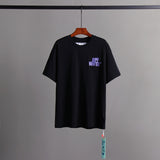 Off Whtie T Shirts Hand Print Male And Female Trendy Brand Short Sleeve
