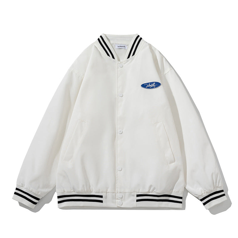 Cream Color Varsity Jacket Baseball Uniform Jacket
