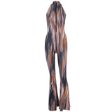 Fall Women's Clothing Fashion Halter Printed Jumpsuit
