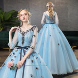 Women'S Evening Dress Ball Gown Princess Quinceanera Wedding Dresses Solo Performance Costume Vocal Music Art Test Long Puffy Evening Dress
