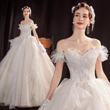 Women'S Evening Dress Ball Gown Princess Quinceanera Wedding Dress Starry Wedding Dress Slimming