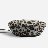 Leopard Fur Hat Vintage Leopard Print Painter Hat Beret