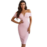 Victoria Beckham Dresses Spring Pink V-Shaped Ladies Dress
