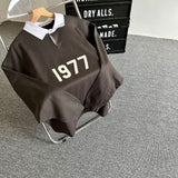 Fear of God Essentials 1977 Rugby Wheat Crew Neck Sweater High Street Loose Autumn Coat