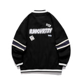 Baby Blue Varsity Jacket Fall Jacket Men's Embroidery Contrast Color Stitching Baseball Uniform Loose