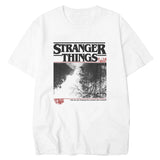 Stranger Things T Shirt White round Neck Short Sleeve Digital Printing