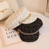 Check Beret Hat Autumn and Winter Women's Hat