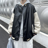 Jock Jacket PU Leather Men's Spring and Autumn Casual Jacket Loose All-Matching Men's Clothing Coat