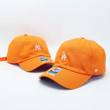 Dodgers and Yankees Baseball Cap 47brand Baseball Cap Soft Top Embroidered NY Peaked Cap Orange