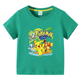 Children Pokemon Pikachu T Shirt Short Sleeve Cotton T-shirt Casual Sports