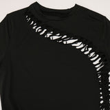 Nina Parker Black Dress plus Size Side Hollow Short Sleeve Dress