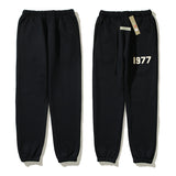 Kanye West Sunday Service Pant Fog Double Line Loose Casual 1977 Flocking Ankle-Tied Fleece-Lined