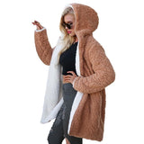 Women Winter Coats Women's Coat Lamb Wool Long Sleeve Hooded Jacket