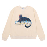 Rhude Hoodie Black Leopard Leopard Printed Hip Hop Men's and Women's Casual round Neck Terry Sweater