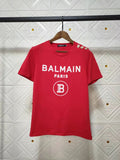 T Shirt Balmain Spring/Summer Flocking Letters All Cotton Short Sleeve T-shirt