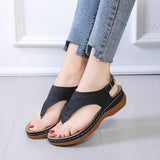 Women Open Toe Sandals Flats Spring/Summer Roman Buckle Large Size Shoes