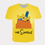 Homer Simpson Shirt Summer Digital Printing Loose Breathable round Neck