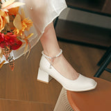 Nude Block Heels Closed Toe Women's Shoes Fall Fashion Low-Cut Square Toe