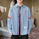 White Work Shirts Men's Autumn Japanese Casual Long Sleeve Shirt Spring and Autumn Top Coat