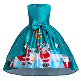 Toddler Girls Sequin Gown Dress Christmas Costume Girl's Gown Cartoon Print Princess Dress