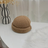 Beanies Japanese Women's Autumn and Winter Warm Lamb Wool Style Skullcap Men