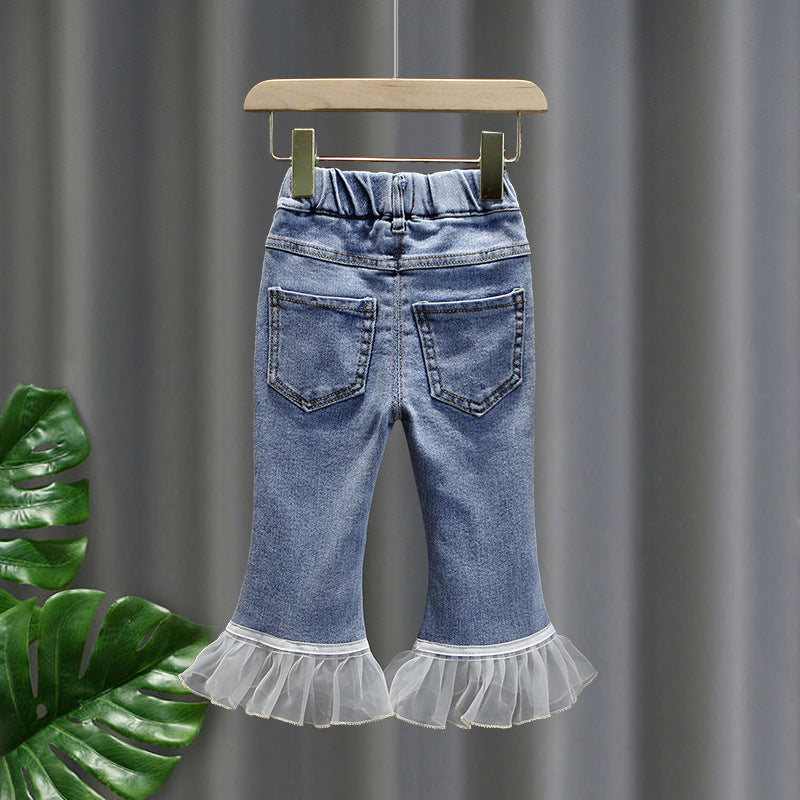 Toddler Boys Pants Girls Spring Jeans Loose Flared Pants