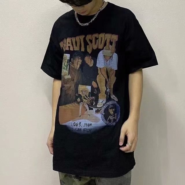 Oversized 90S T Shirt Hiphop Short-Sleeved T-shirt Men's and Women's Retro Top