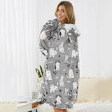 Hoodies Blankets Cartoon Pattern Printing Lazy Blanket Casual