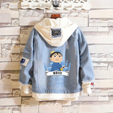 Comic Denim Jacket Hooded Men's and Women's Coats Top