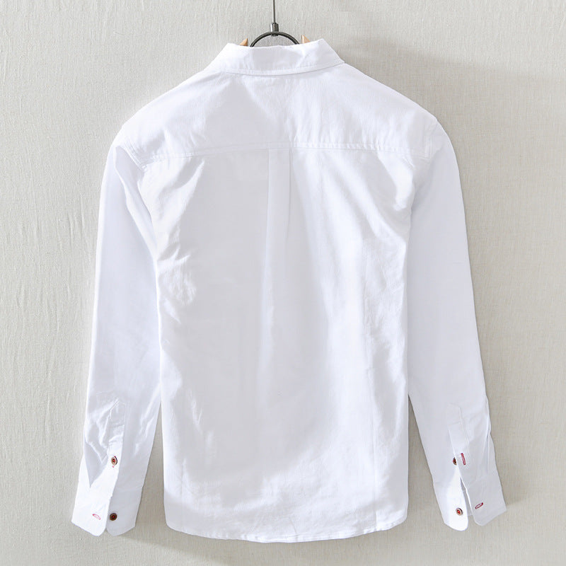 White Work Shirts Men's Casual Long-Sleeved Shirt for Spring and Summer