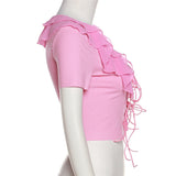 Music Festivals Rave Outfits Girls Tops Summer Women 'S Clothing Fashion Short Sleeve T-shirt
