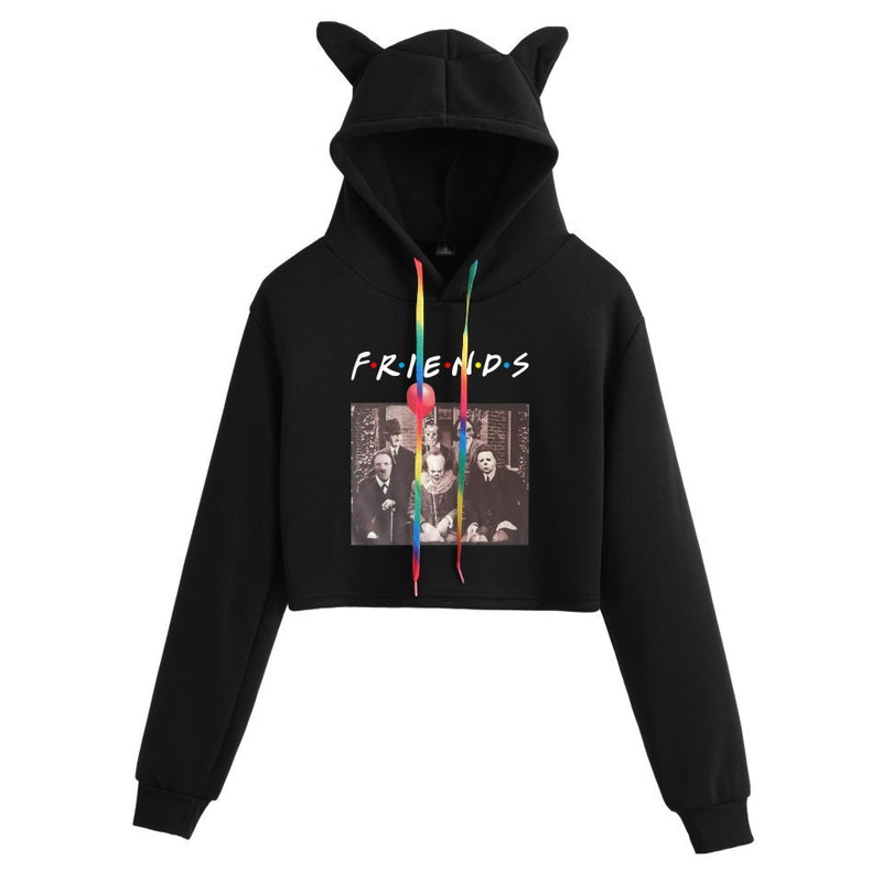 Friends Joey Hoodie Fashion Cat Women's Short Hoodie