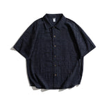 Men T-Shirt Summer Men's Lapel Shirt Casual Retro Loose Short Sleeve