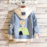 Comic Denim Jacket Dream Hooded Hoodie Long Sleeve Denim Jacket