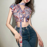 Music Festivals Rave Outfits Girls Tops Summer Women's Fashion Short Sleeve Sexy T-shirt