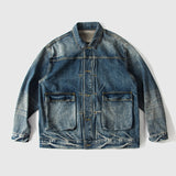 Paisley Denim Jacket Men's Clothing Loose Jacket Coat