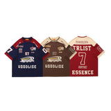 Baggy Baseball Jersey Retro Hip Hop Short Sleeve T-shirt Men Sports T-shirt