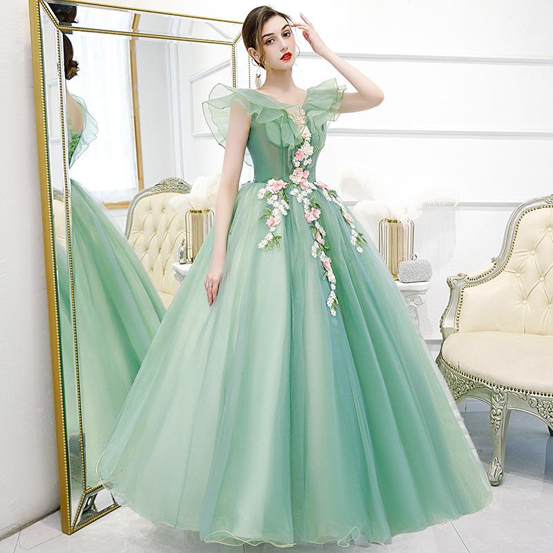 Women's Evening Dress Ball Gown Princess Quinceanera Wedding Dresses Army Green Evening Gown Tutu Dress