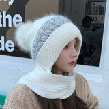 Women Winter Hats Women's Woolen Cap Scarf Hat Autumn and Winter