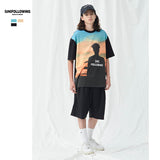 Preppy Aesthetic T Shirt Spring/Summer round Neck Loose Black, Short Sleeve