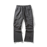 Man Fall Outfits Cargo Pants Embroidered Bootcut Pants Men's Loose Casual Pants High Street Stitching Overalls Trousers