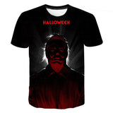 Michael Myers T Shirt Short Sleeve round Neck Pullover Men's Short-Sleeved T-shirt