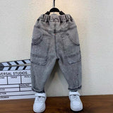 Toddler Boys Pants Boys' Spring and Autumn Clothing Handsome Jeans