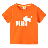 Children Pokemon Pikachu T Shirt Cartoon Short Sleeve T-shirt Cotton Leisure Sports