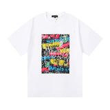 Purple Brand T Shirts Graffiti Funny Color Printed Men's and Women's Loose-Fitting Casual round-Neck Short-Sleeved T-shirt