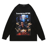 Mens Fall Outfits Vintage Printed Oversize Long Sleeve Bottoming Shirt Top T-shirt for Men