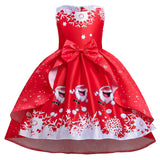 Toddler Girls Sequin Gown Dress Christmas Costume Girl's Gown Cartoon Print Princess Dress