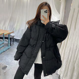 Women Winter Coats Puffer Jacket Down Coat Winter Slim Slimming Profile Drawstring White Duck Down Coat