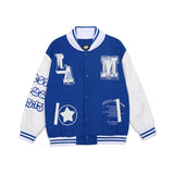 Baby Blue Varsity Jacket Loose Men and Women Autumn Jacket Baseball Uniform