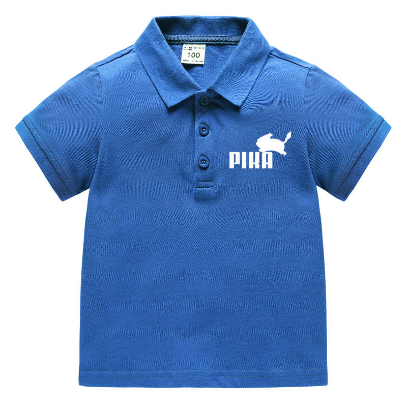 Children Pokemon Pikachu T Shirt Polo Shirt Pure Cotton Baby T-shirt